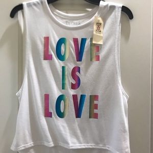 LOVE IS LOVE MUSCLE SHIRT CUT